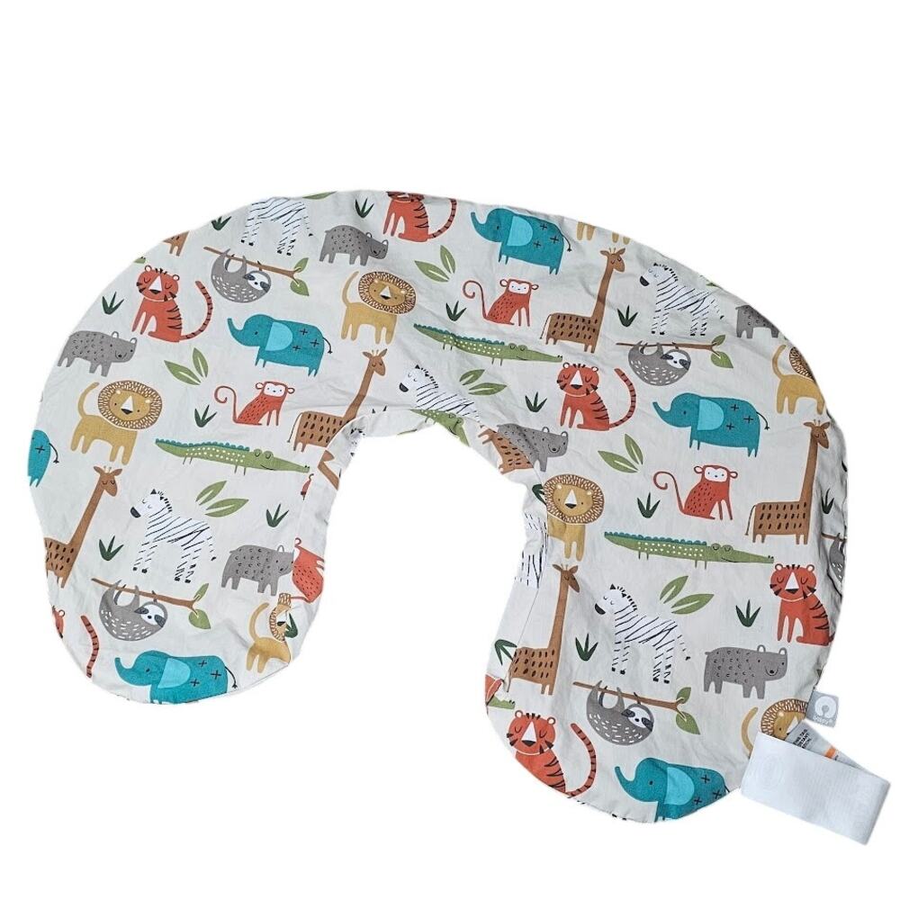 Boppy Nursing Pillowcase with Jungle/ zoo Animal Print Cover Feeding  Tummy Time